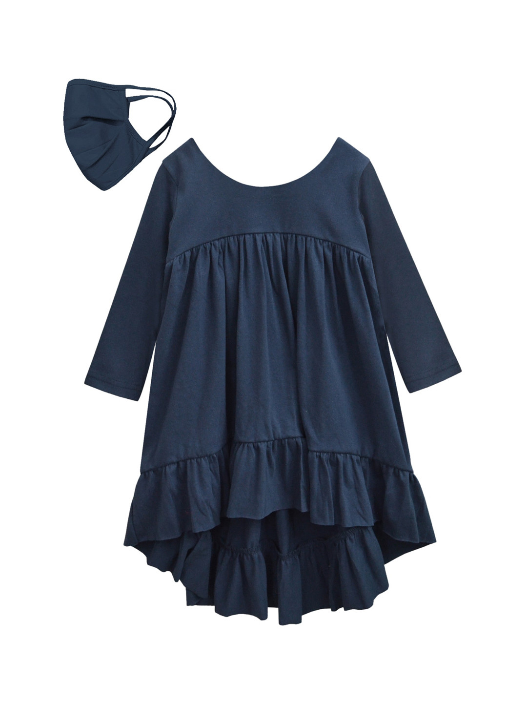 A T U N Navy Blue A-Line Dress