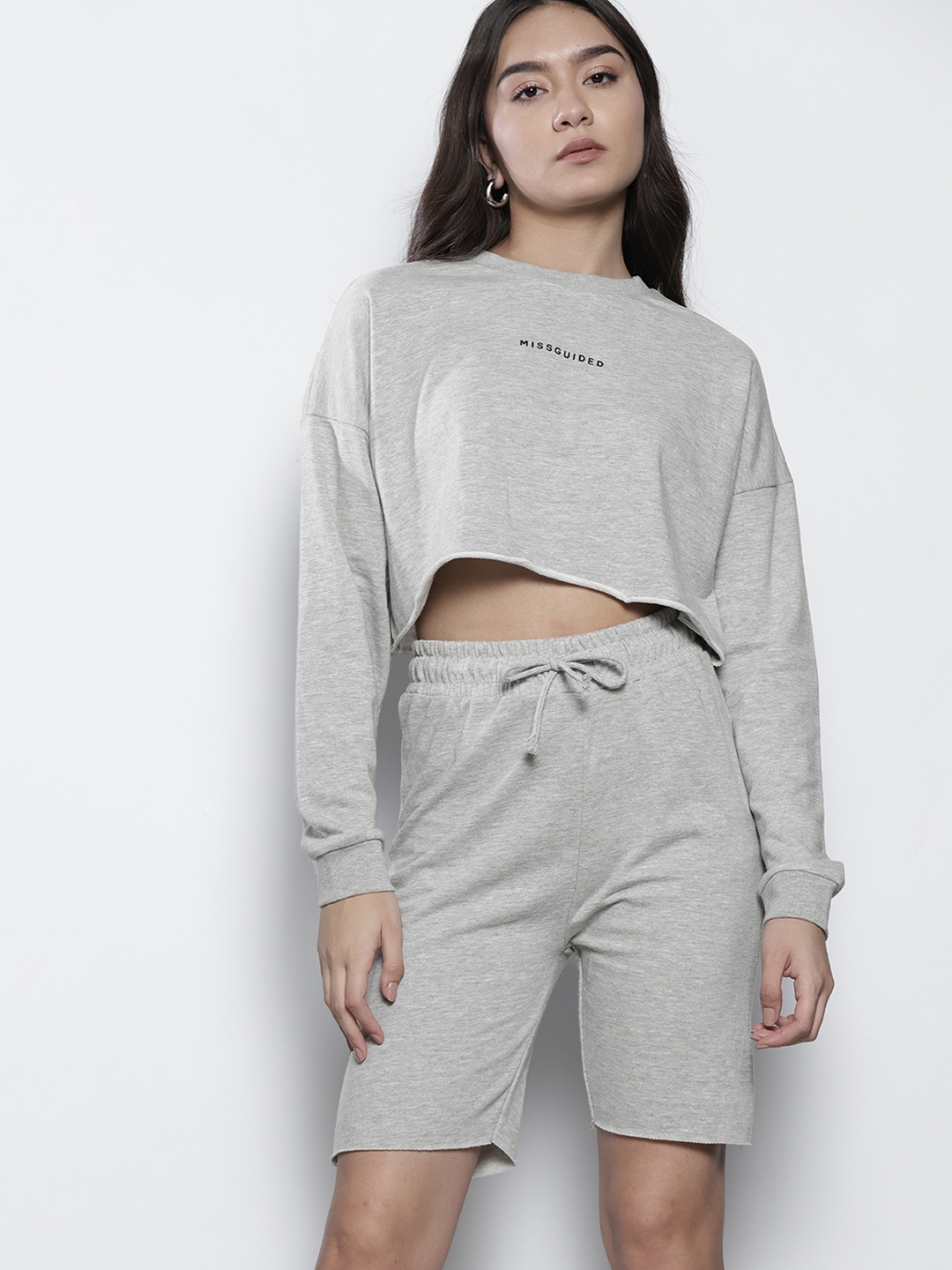 Buy Missguided Grey Melange Solid Co ord Set Co Ords for Women 15956244 Myntra