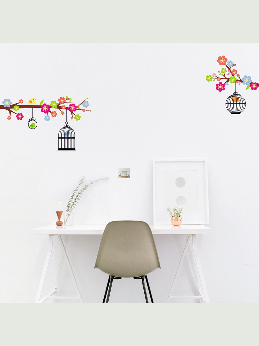 RANGOLI Assorted Bird House Self Adhesive Wall Sticker