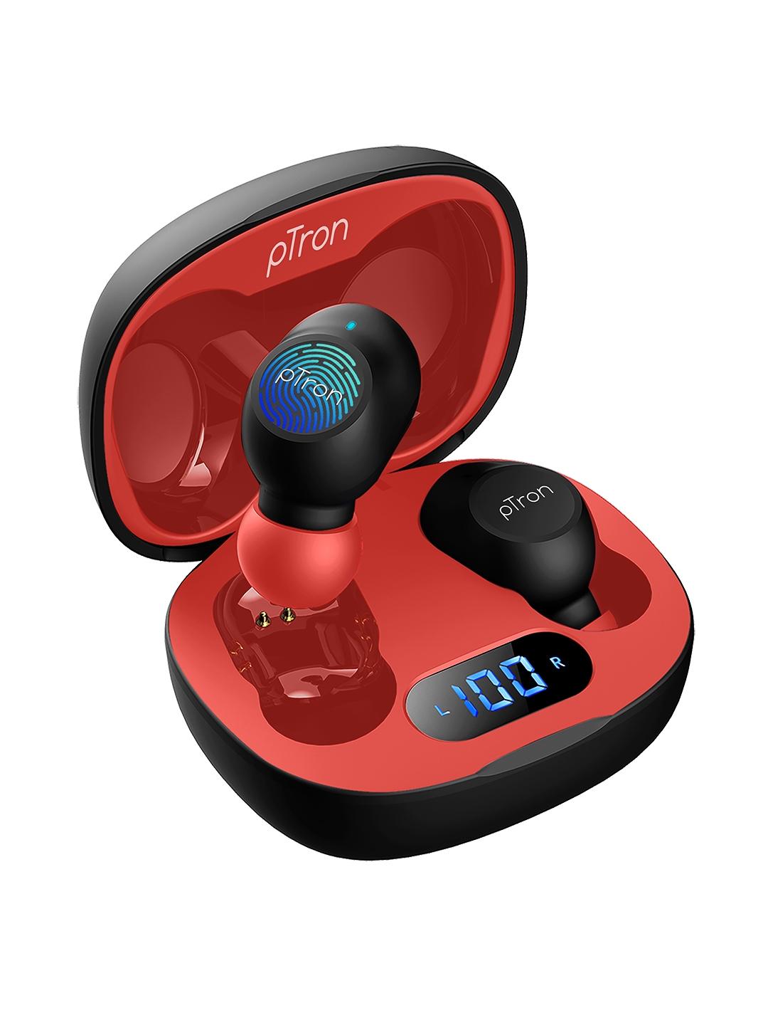 pTron Unisex Black   Red Bassbuds Pro True Wireless Bluetooth 5.1 Headphones