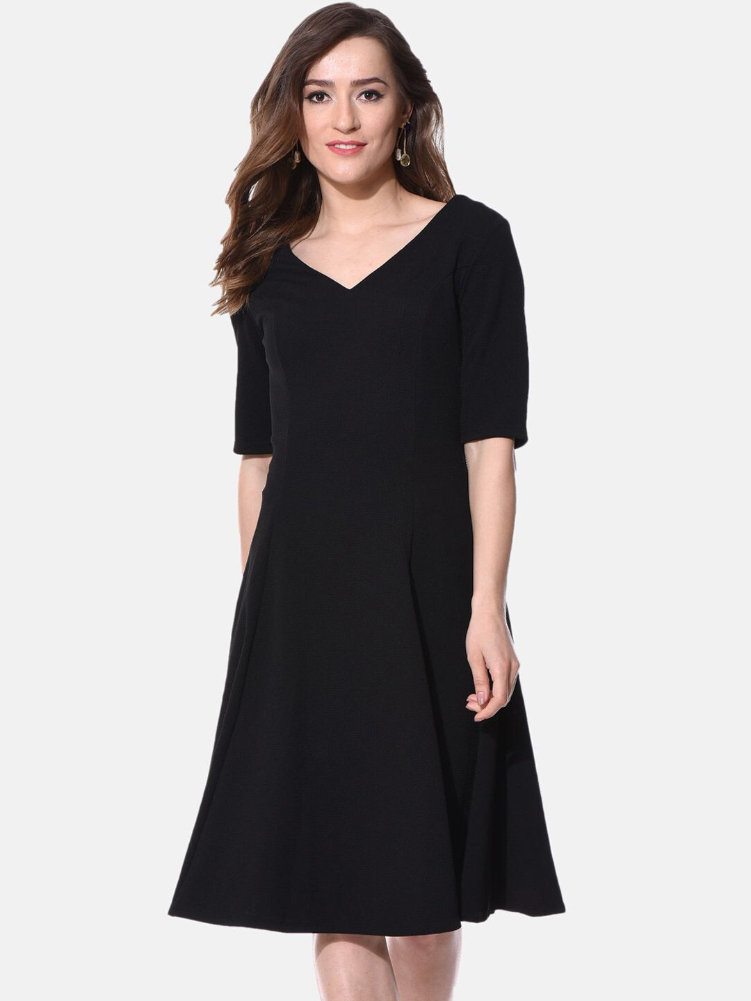 AARA Black A-Line Dress