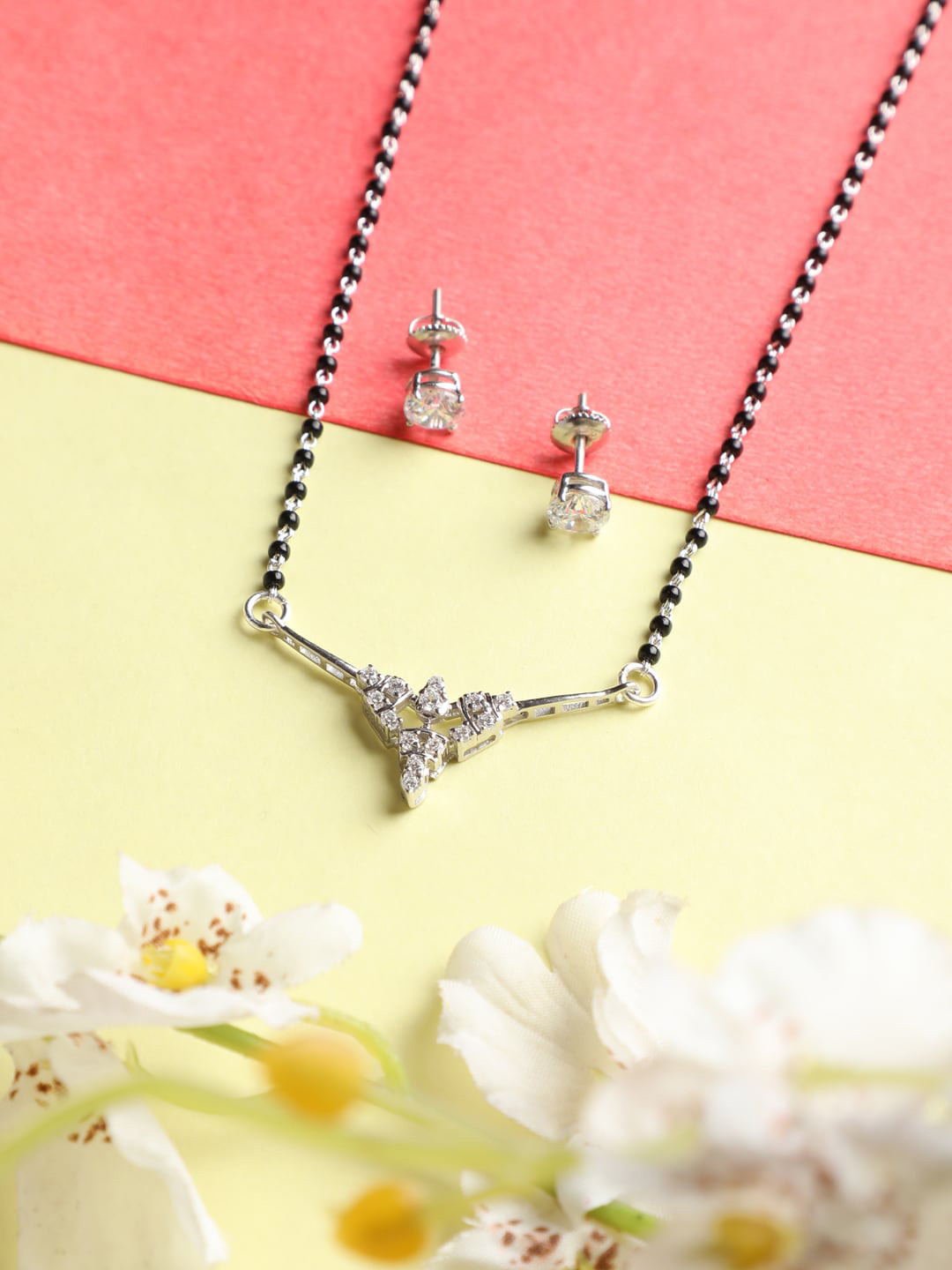 Clara Silver & Black colored Alice Mangalsutra Set