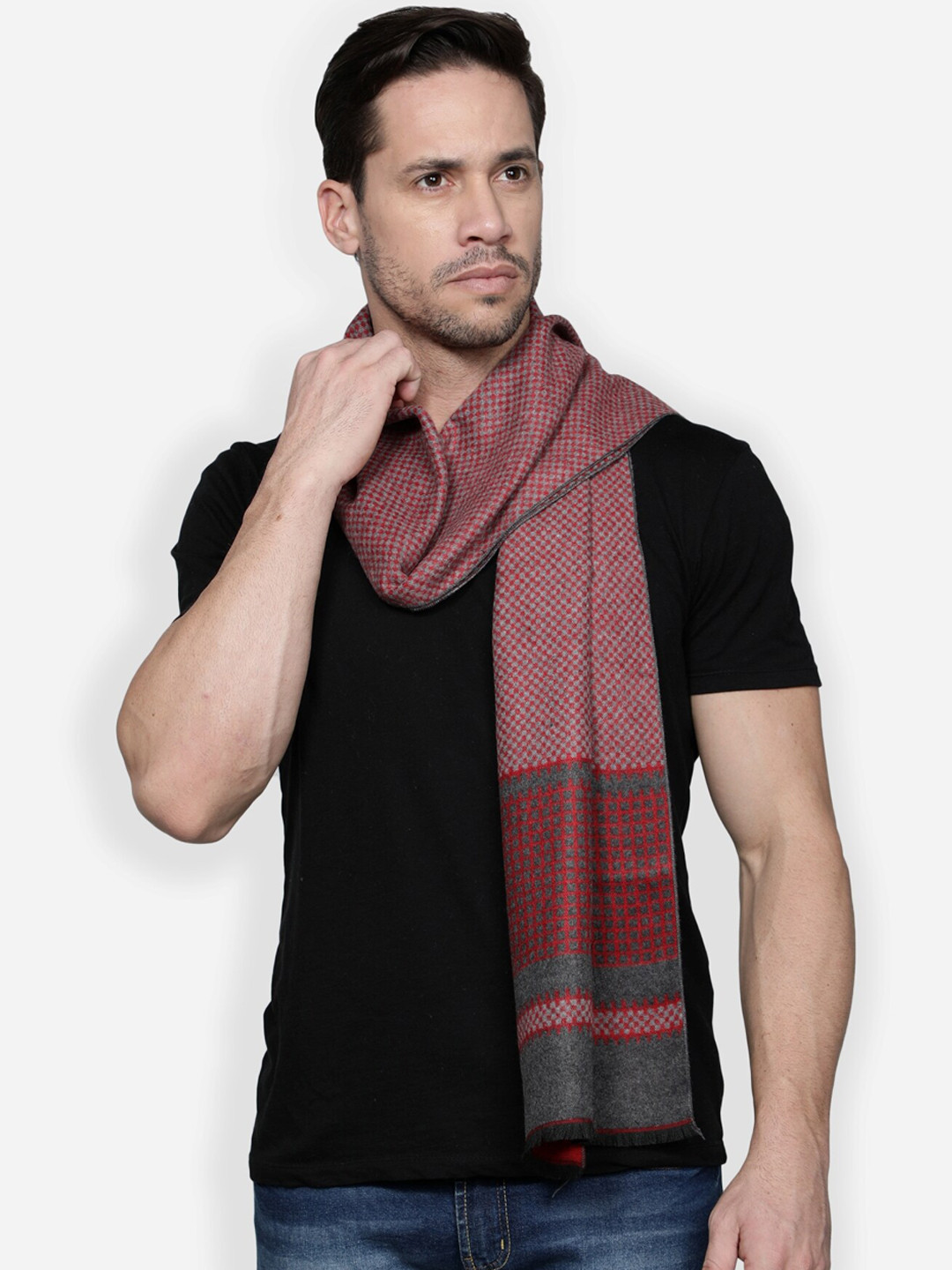Alvaro Castagnino Men Red & Purple Mufflers