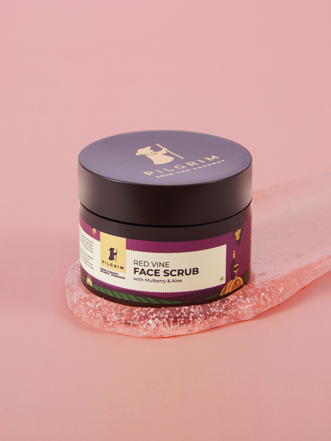 Pilgrim Red Vine Face Scrub for Glowing Skin, Tan Removal, De-Pigmentation