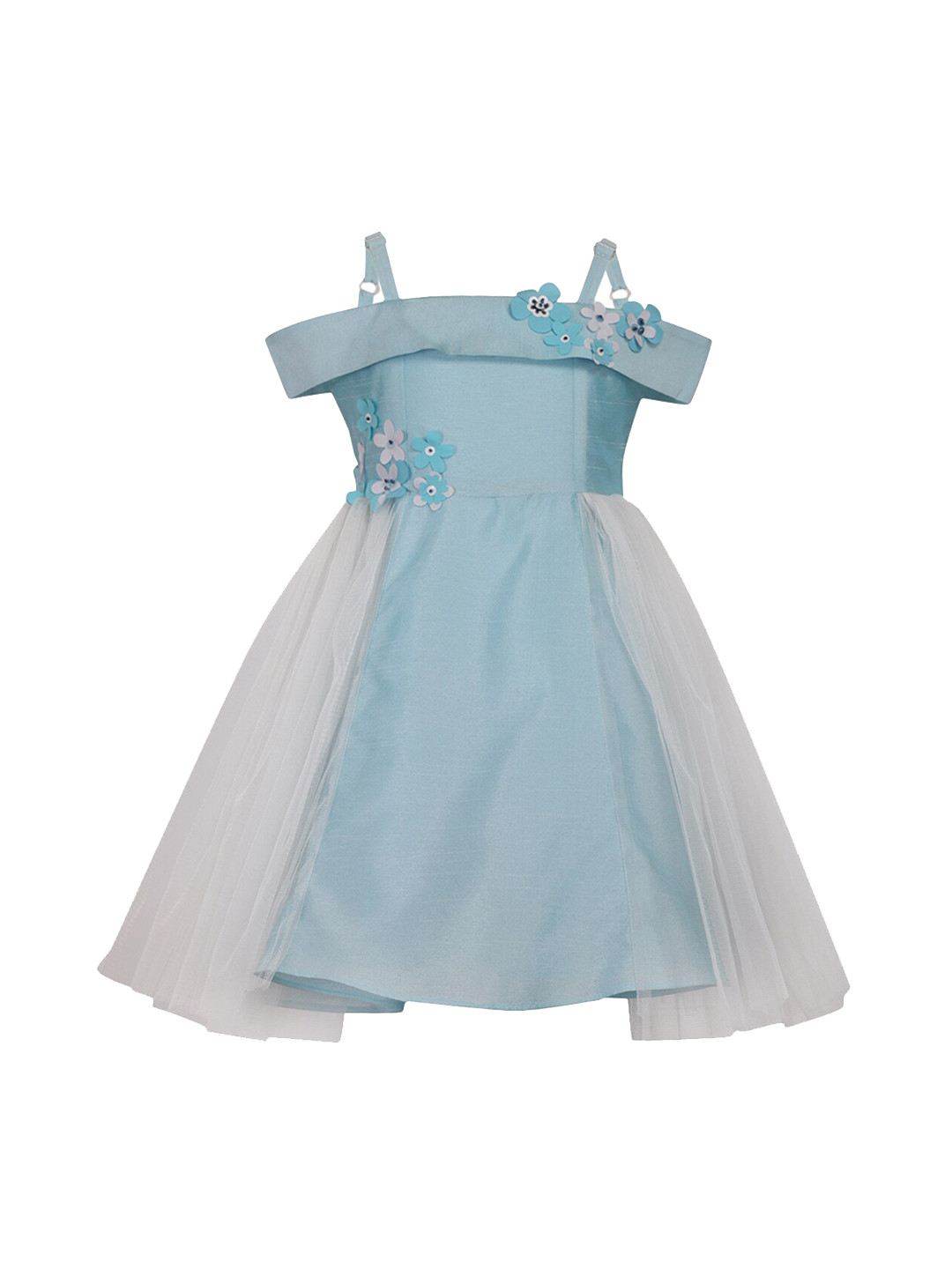 A Little Fable Blue Off Shoulder Dress