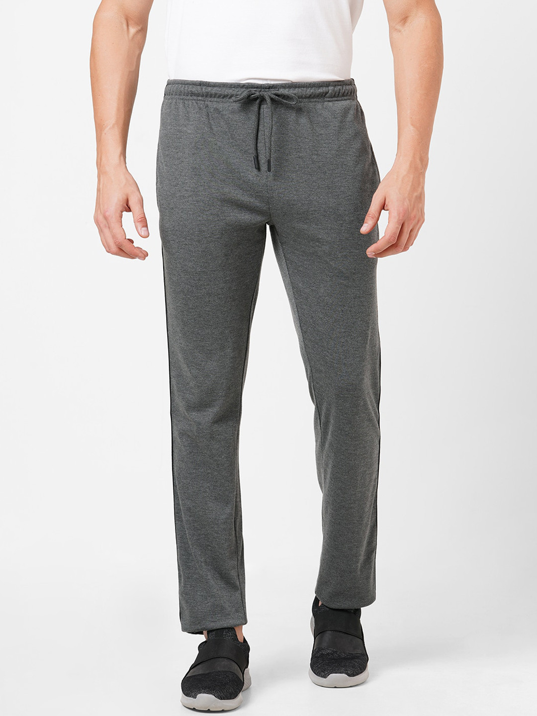 VS by Sehwag Men Dark Grey Solid Track Pants