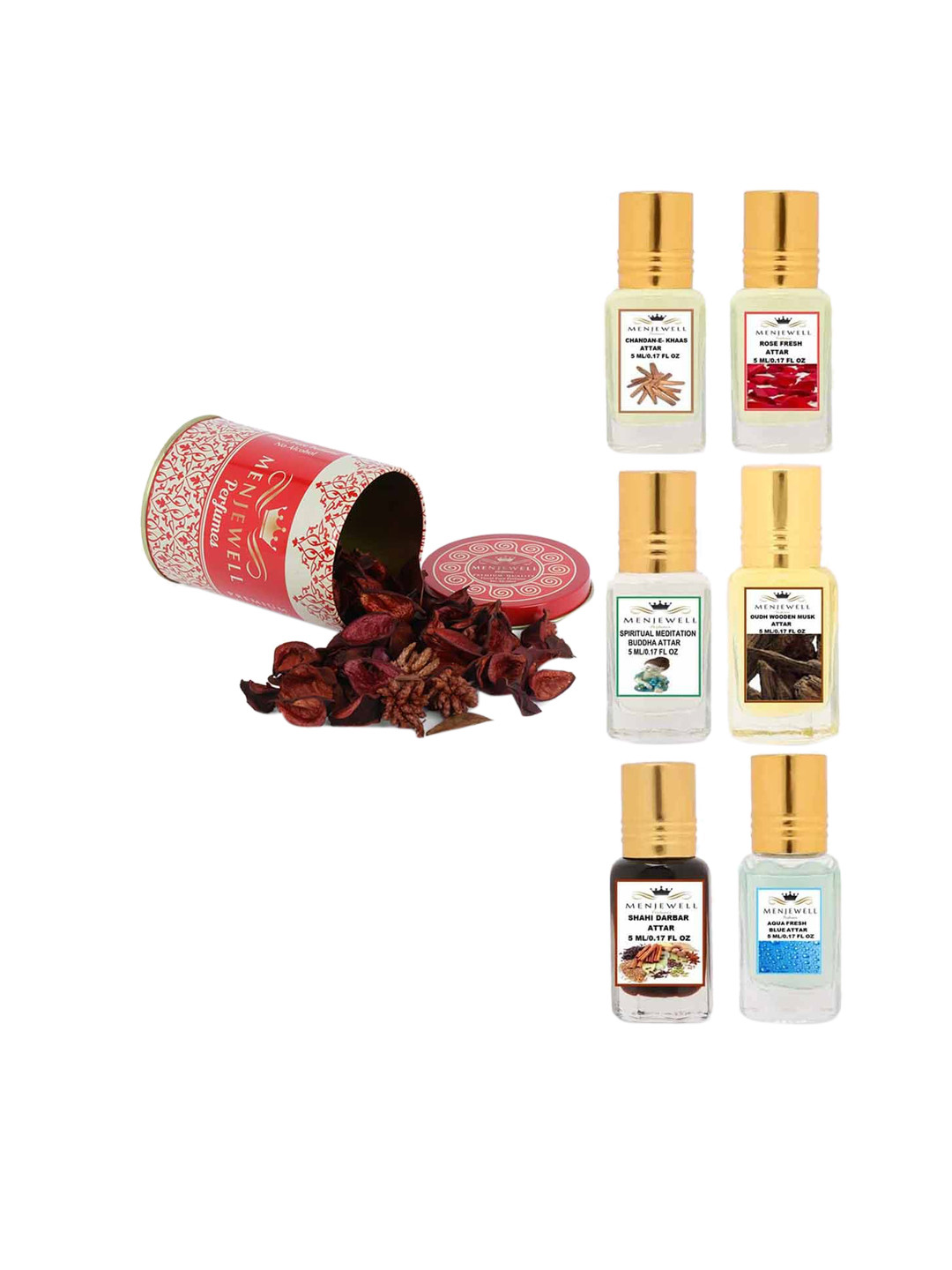 Menjewell Unisex Pack of 6 Fresh Perfumes & Body Mist