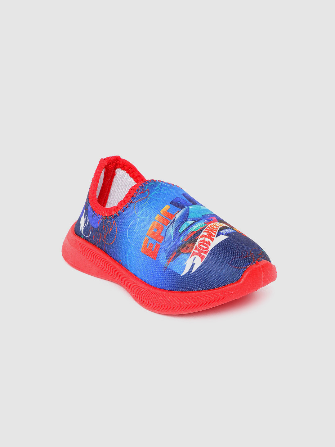 toothless Boys Blue Hot Wheels Printed Slip-On Sneakers