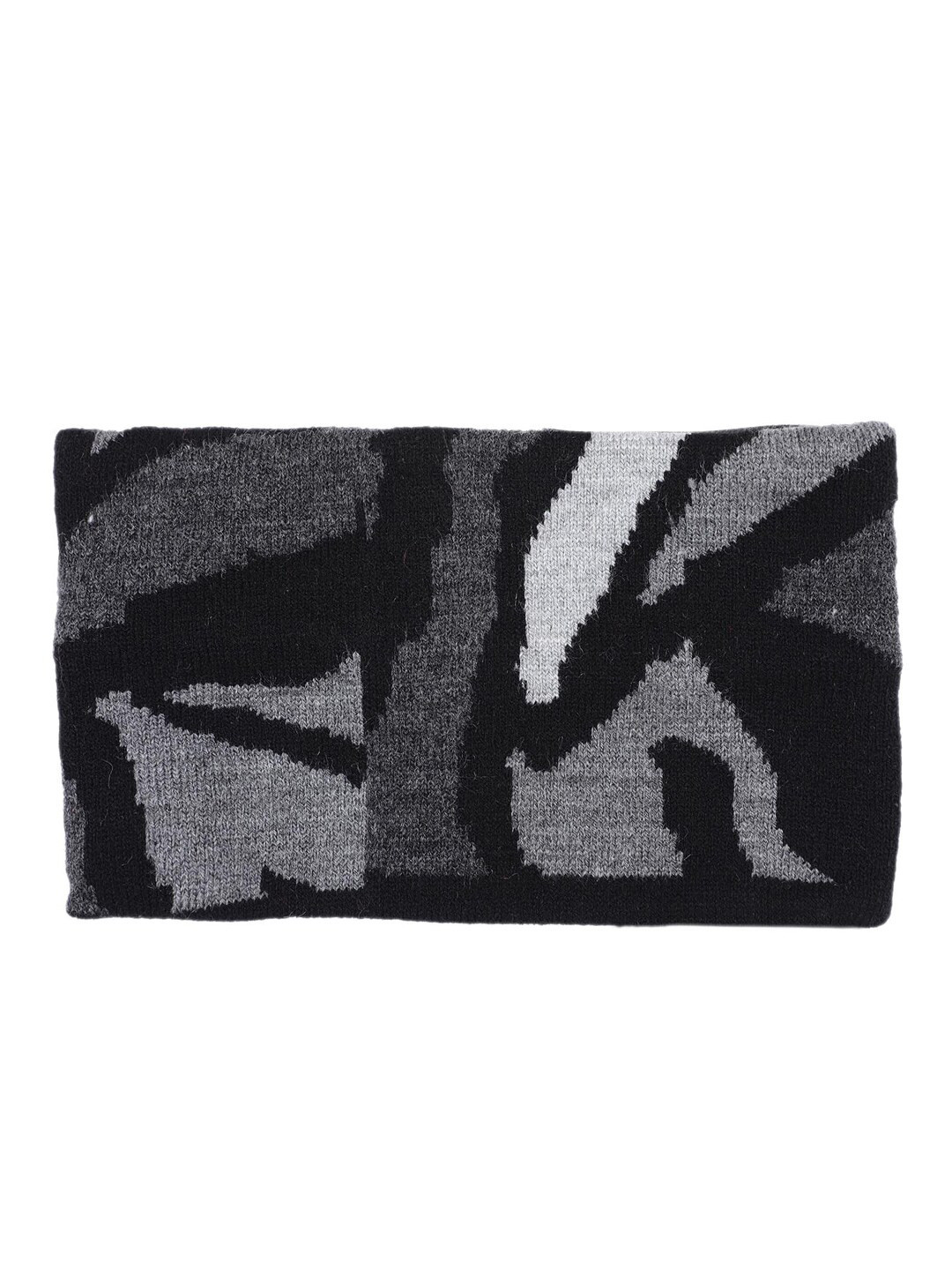 Bharatasya Women Black & Grey Warm Woolen Hairband