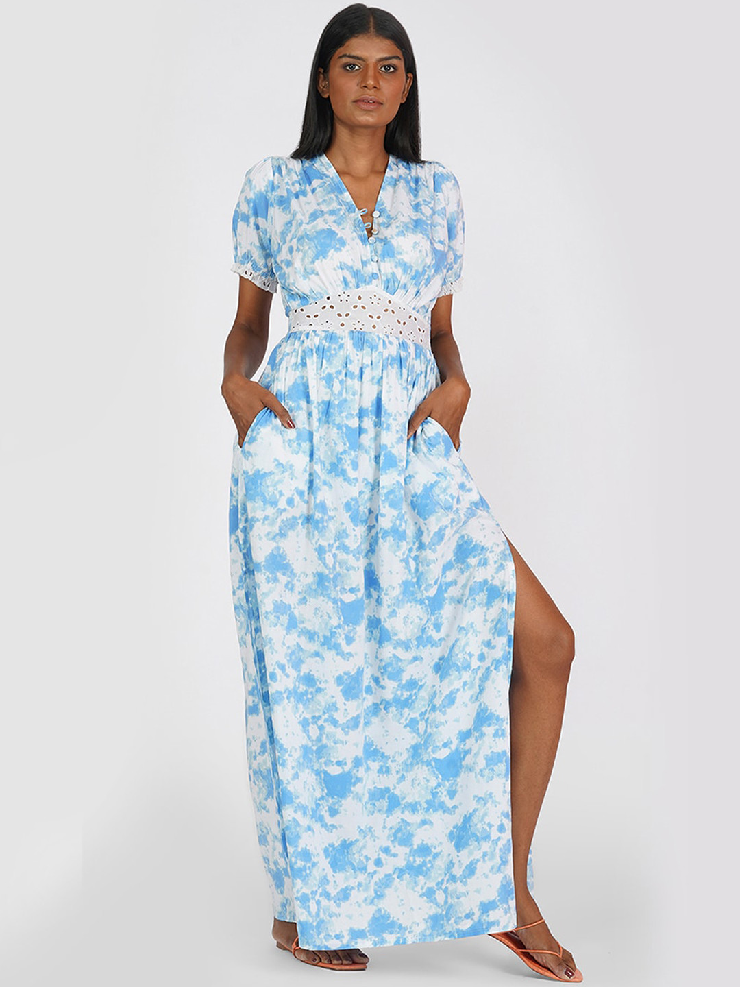 KLAS NOBL Blue & White Maxi Dress