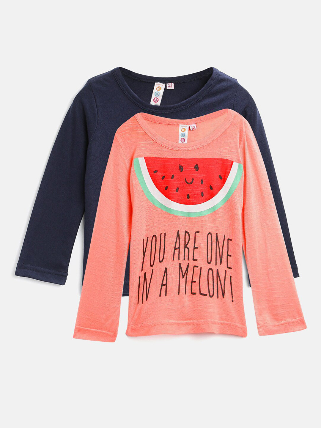 Kids On Board Girls Navy Blue 2 Printed T-shirt