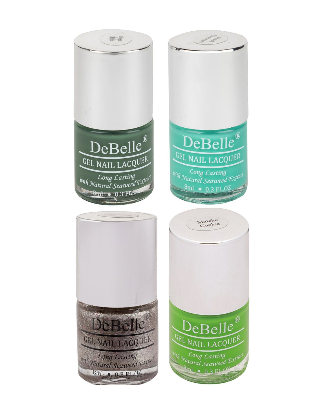 DeBelle Set of 4 Green Slushy Pastels Gel Nail Lacquer - 8ml Each