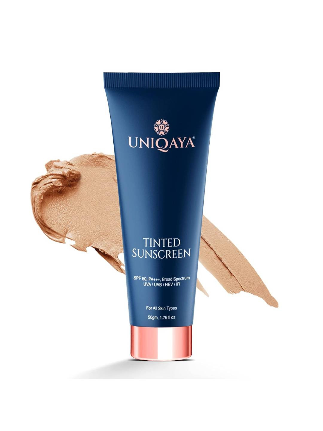 Uniqaya Tinted Broad Spectrum Sun Protection Sunscreen with SPF 50, PA+++