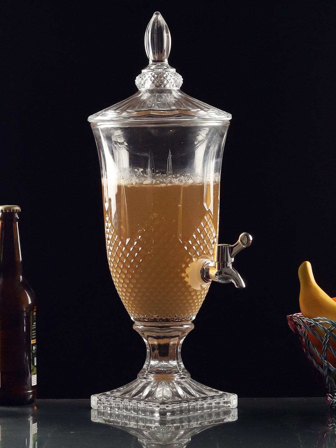 ceradeco Transparent Patterned 2 L Glass Beer Pitcher