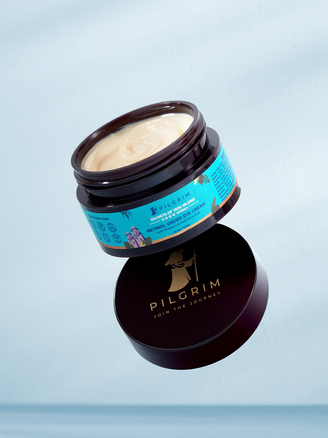 Pilgrim Retinol Under Eye Night Cream with Hyaluronic Acid for Dark Circles, Wrinkles
