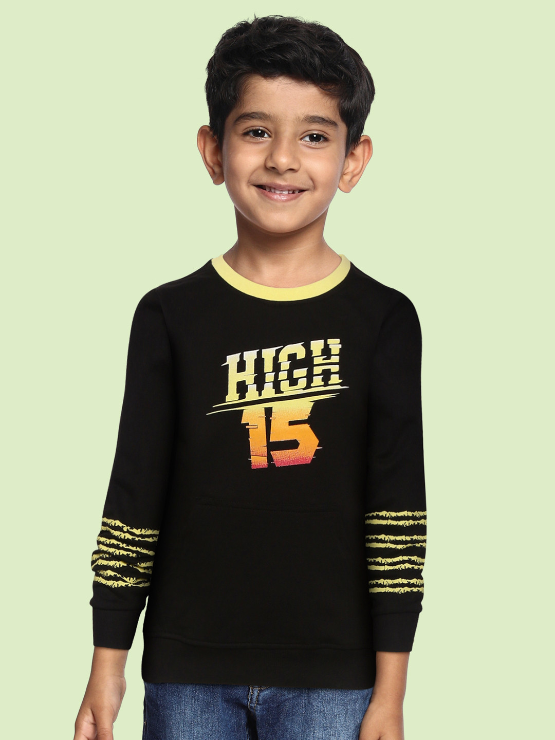 toothless Boys Black Printed Cotton Sweatshirt