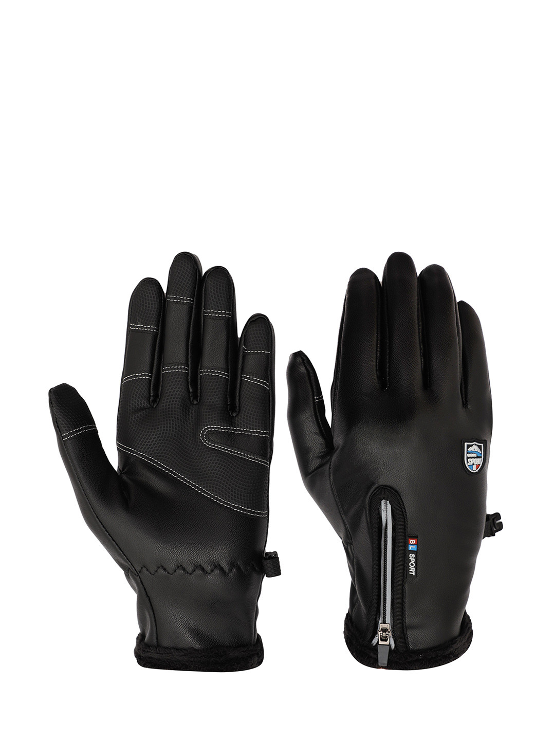 FabSeasons Unisex Black Patterned Gloves