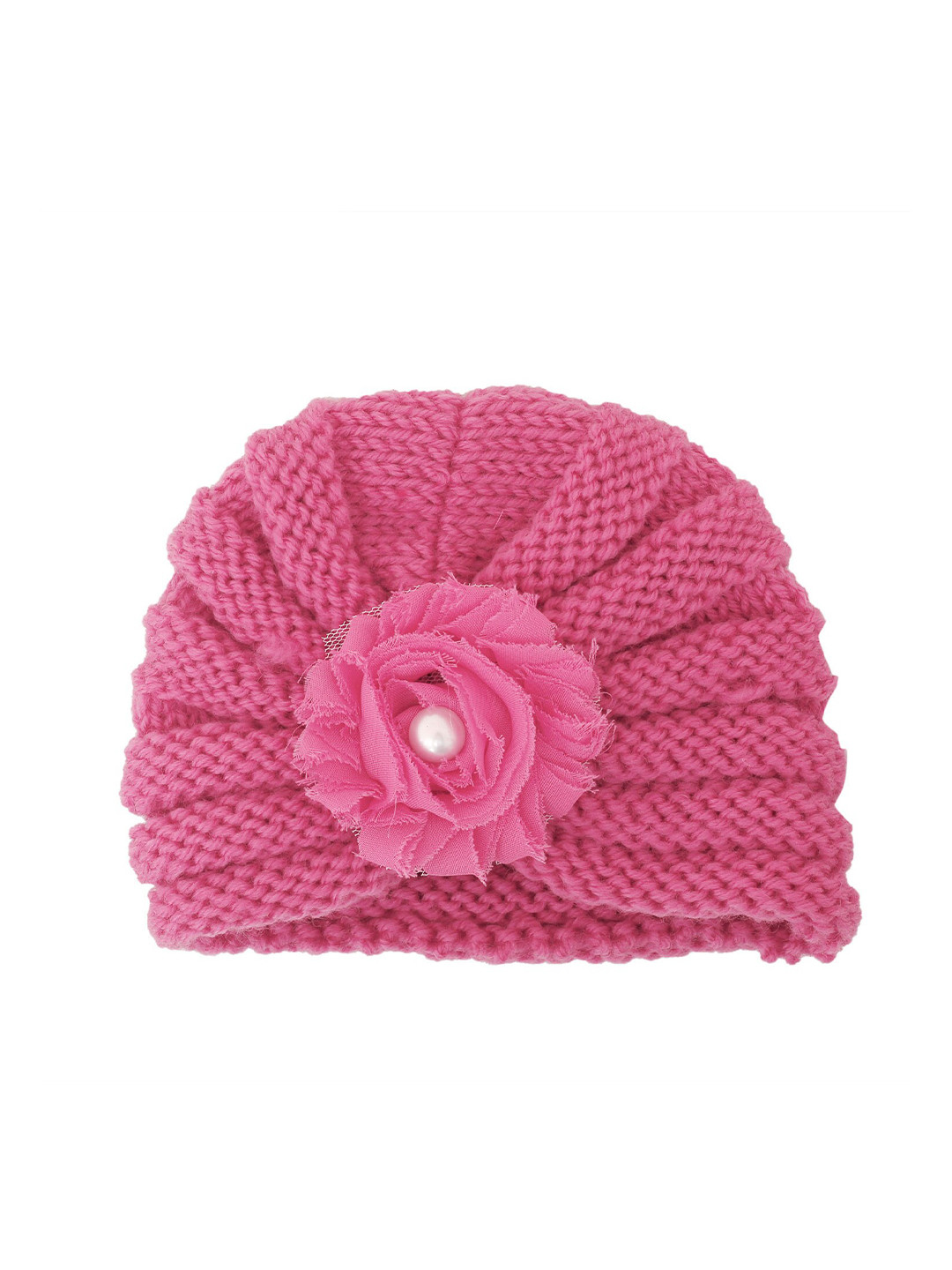 Baby Moo Girls Pink & White Beanie