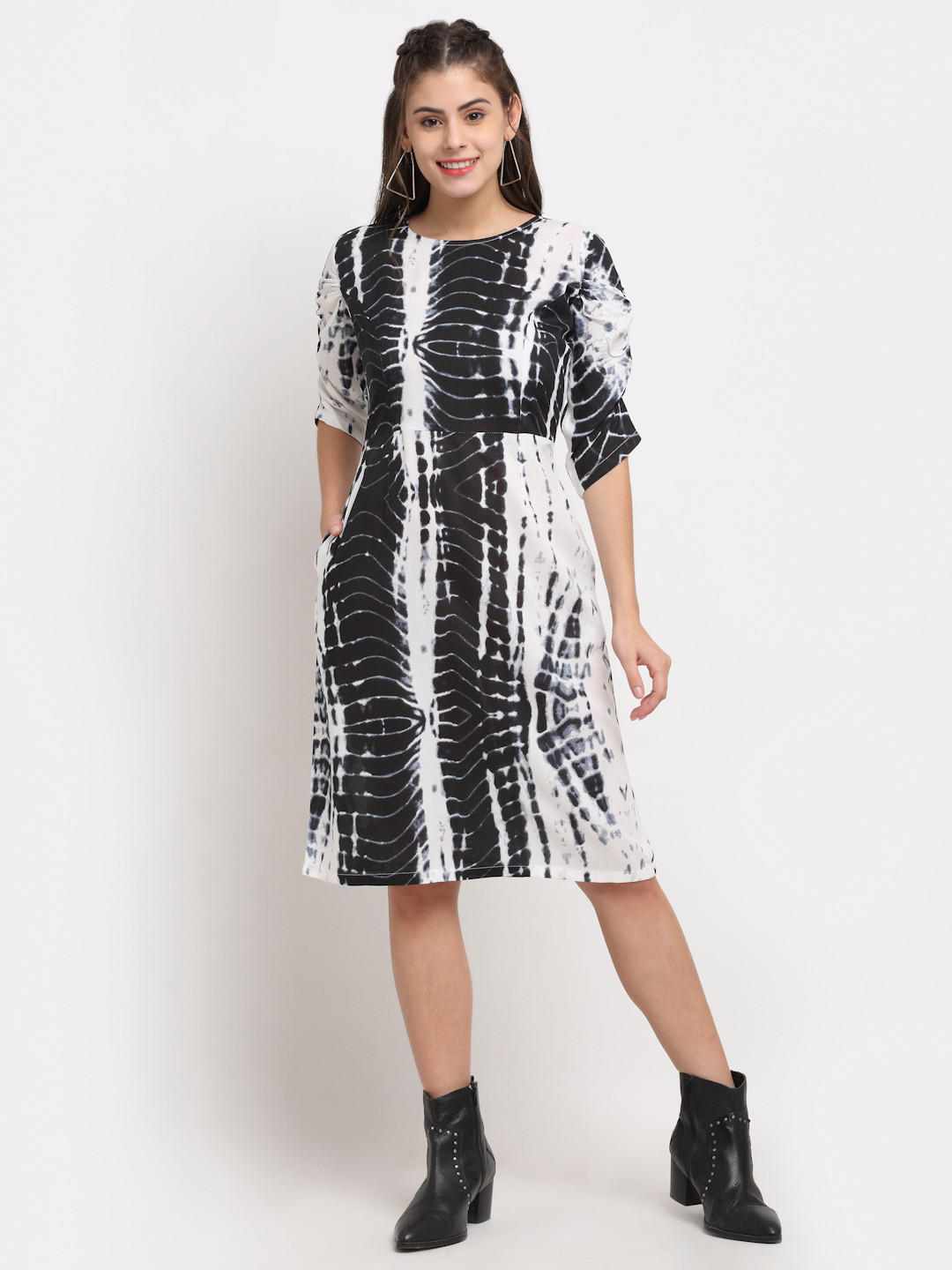 BRINNS Women Tie & Dye A-Line Midi Dress