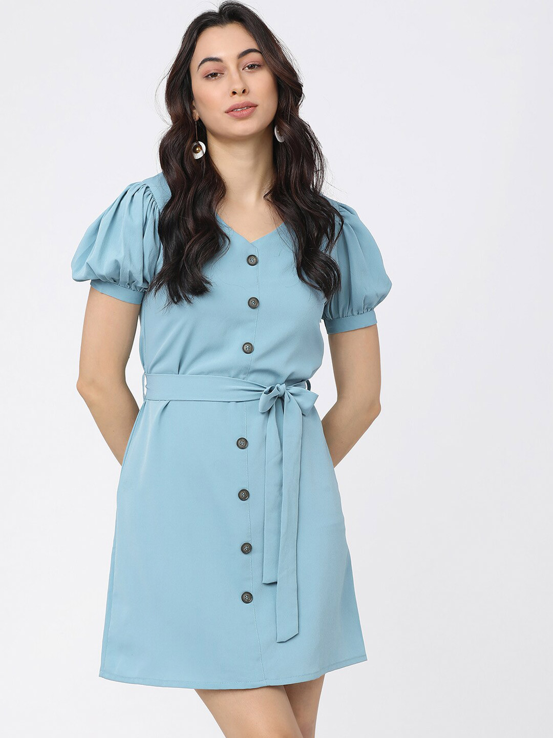 Tokyo Talkies Blue A-Line Dress