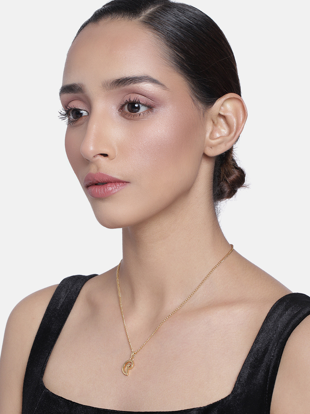 Estele Women Gold-Plated Lucky Charm Pendant Necklace