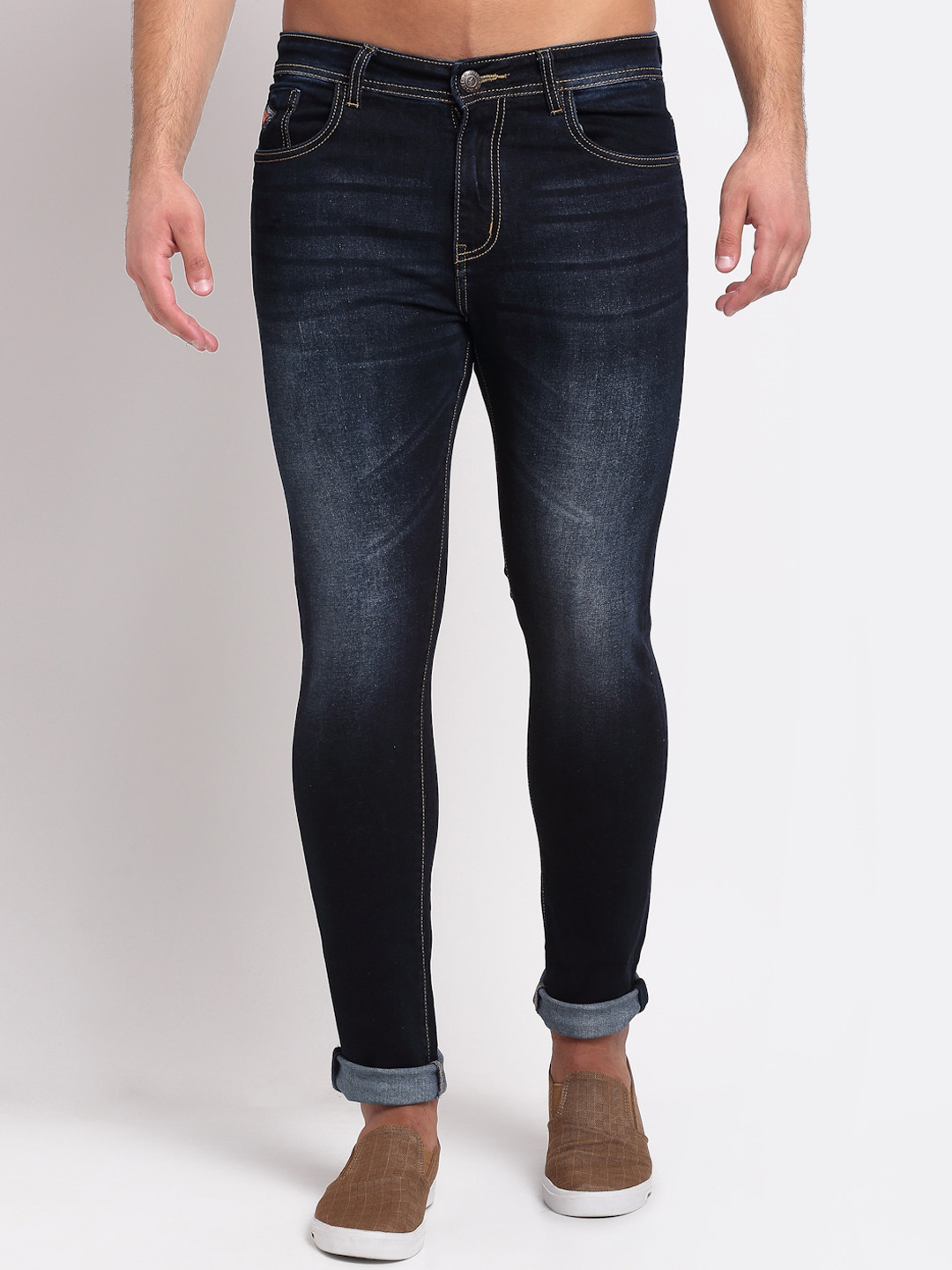 LOUIS STITCH Men Blue Comfort Slim Fit Light Fade Stretchable Jeans