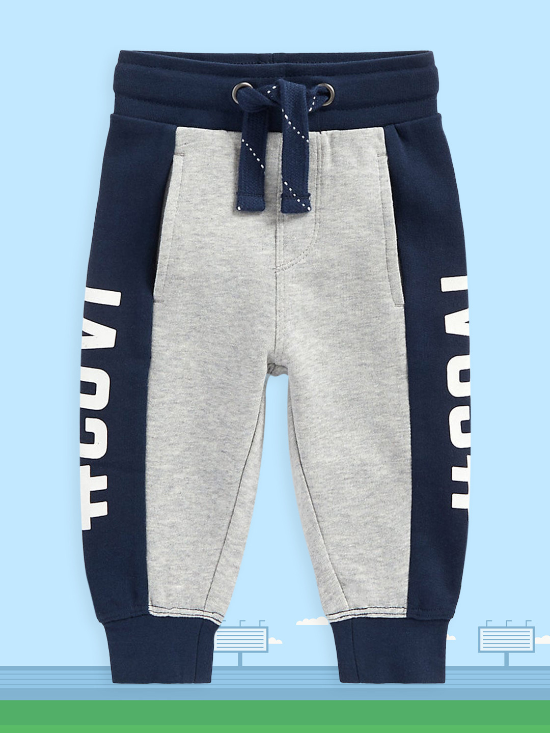 mothercare Infant Boys Grey Side Panel Detail Pure Cotton Joggers