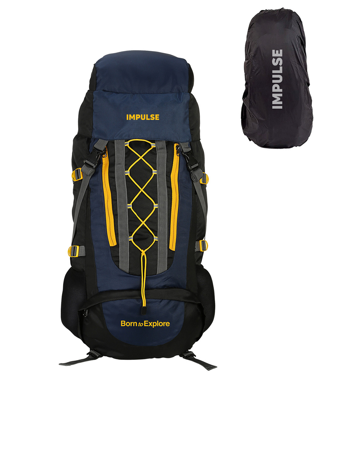 Impulse Unisex Black & Grey 75 Litres Waterproof Rucksack