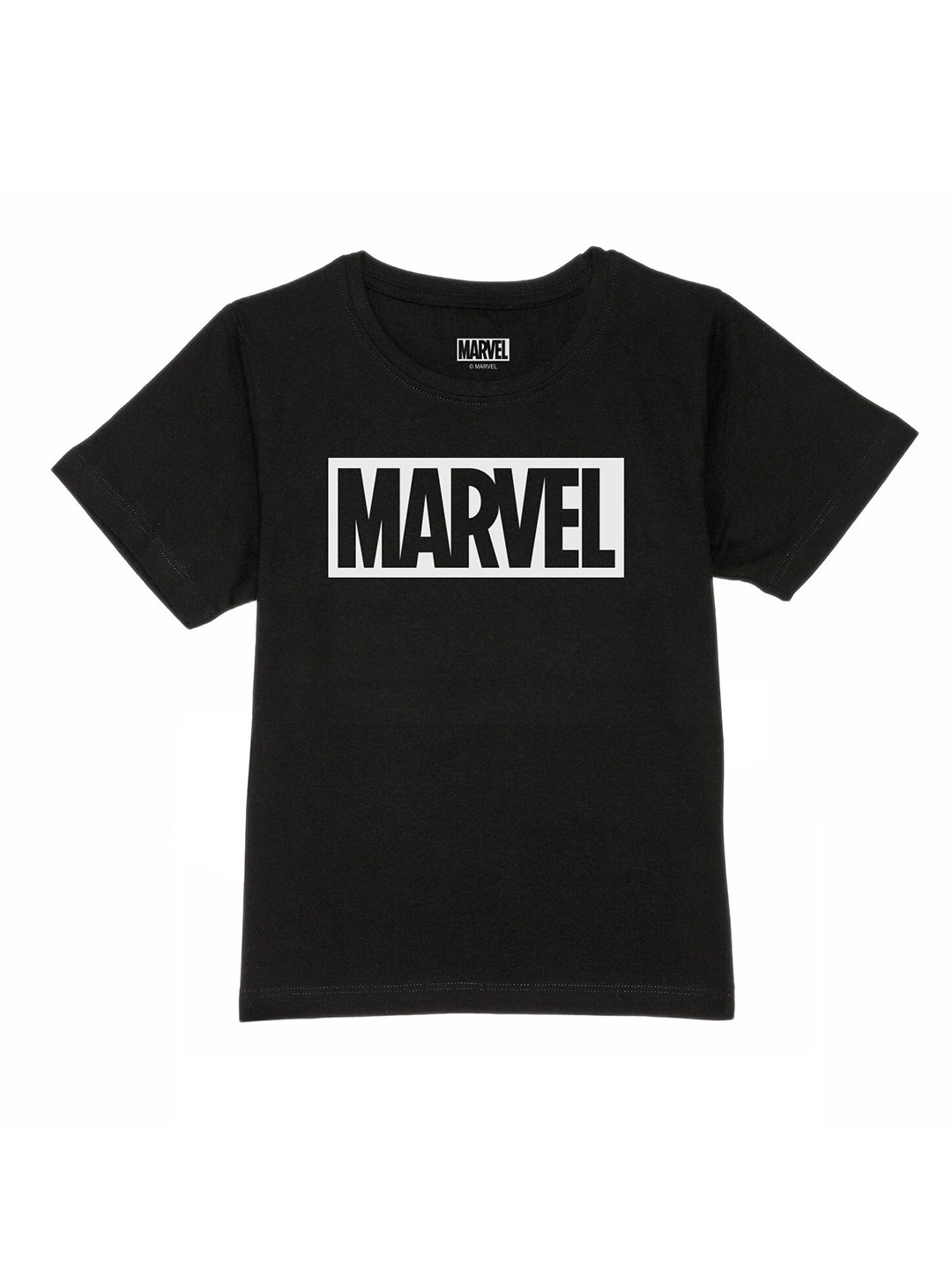 Marvel by Wear Your Mind Boys Black & White Marvel Printed T-shirt