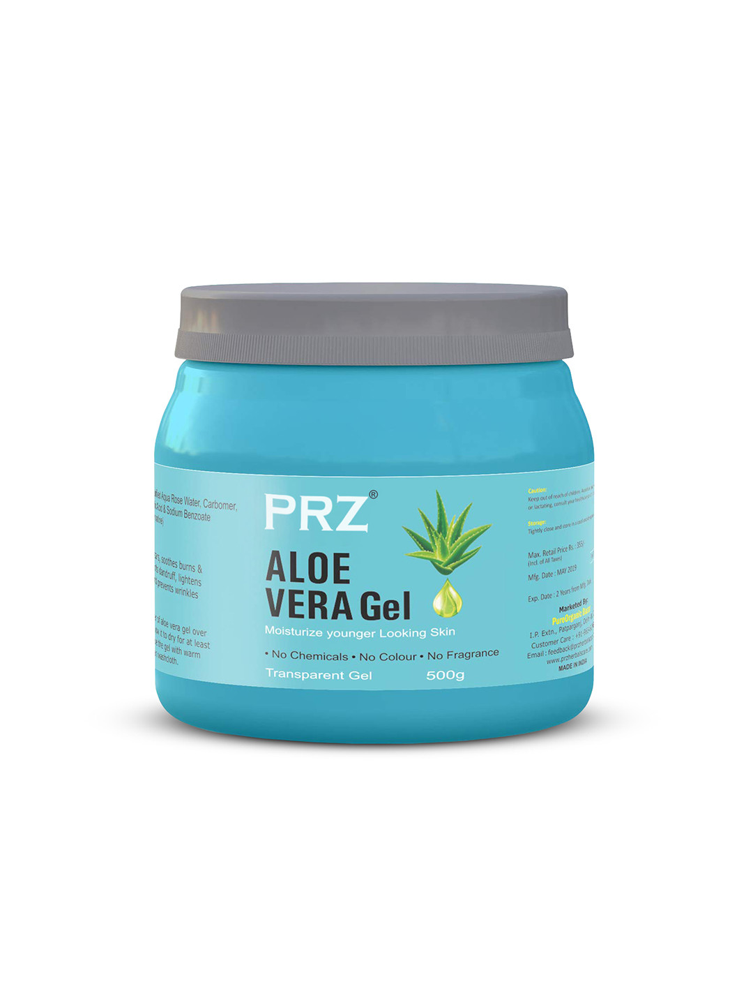 PRZ Unisex Transparent Aloe Vera Gel - 500 g