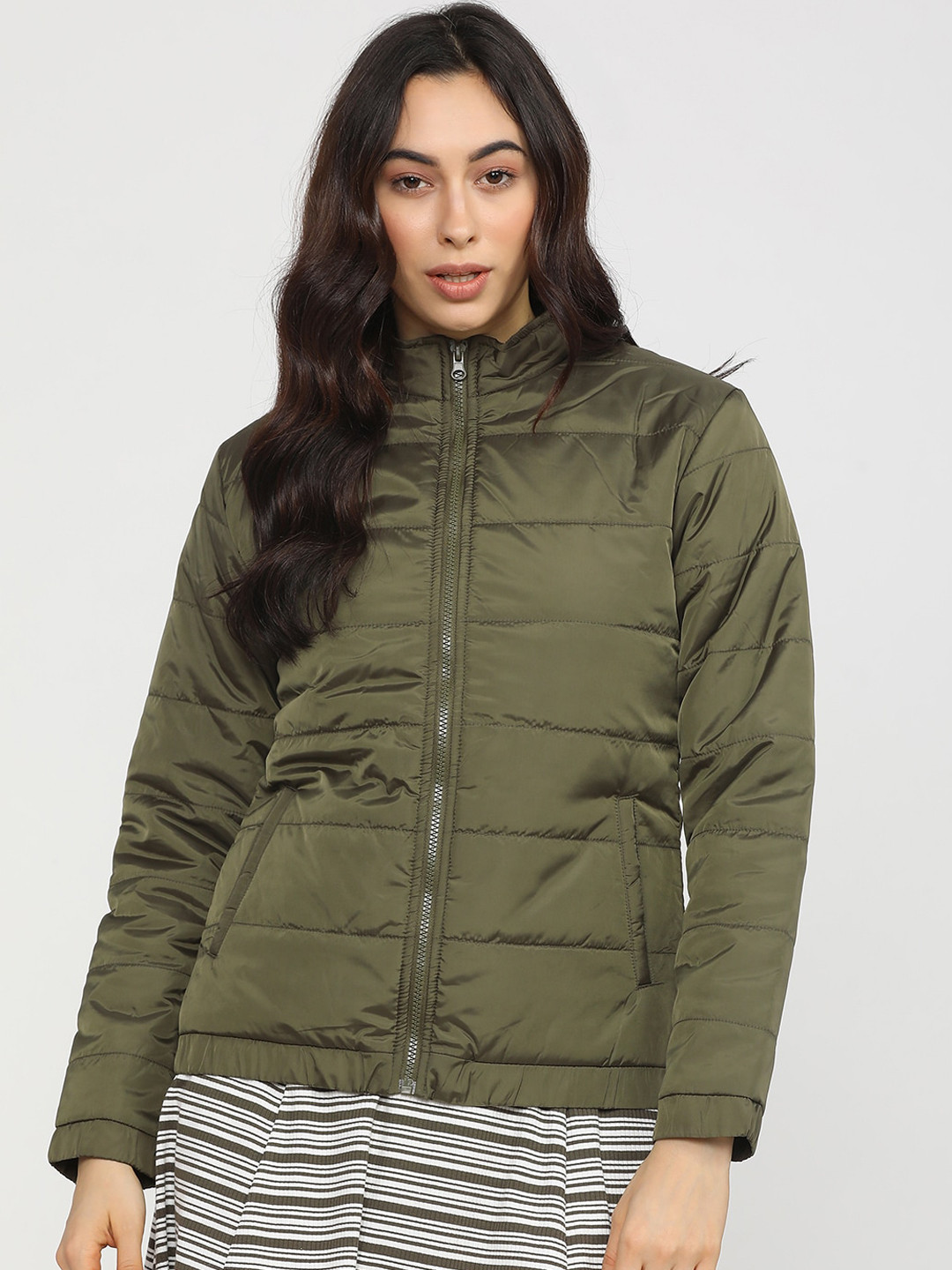 Tokyo Talkies Women Brown Puffer Jacket