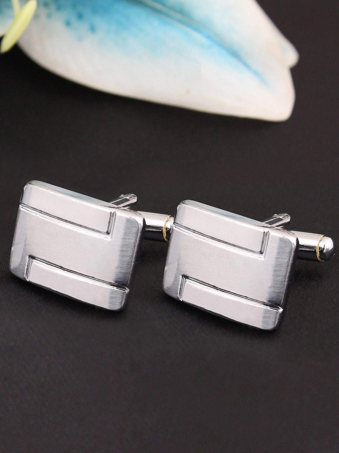 Kavove Silver-Toned Quote Cufflinks