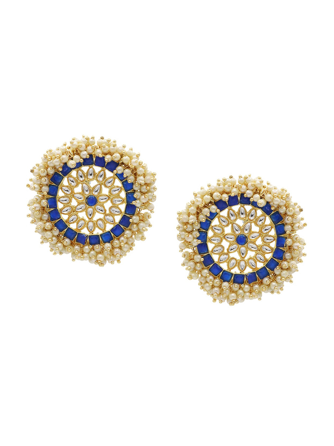 ASMITTA JEWELLERY Gold toned Oversized Studs
