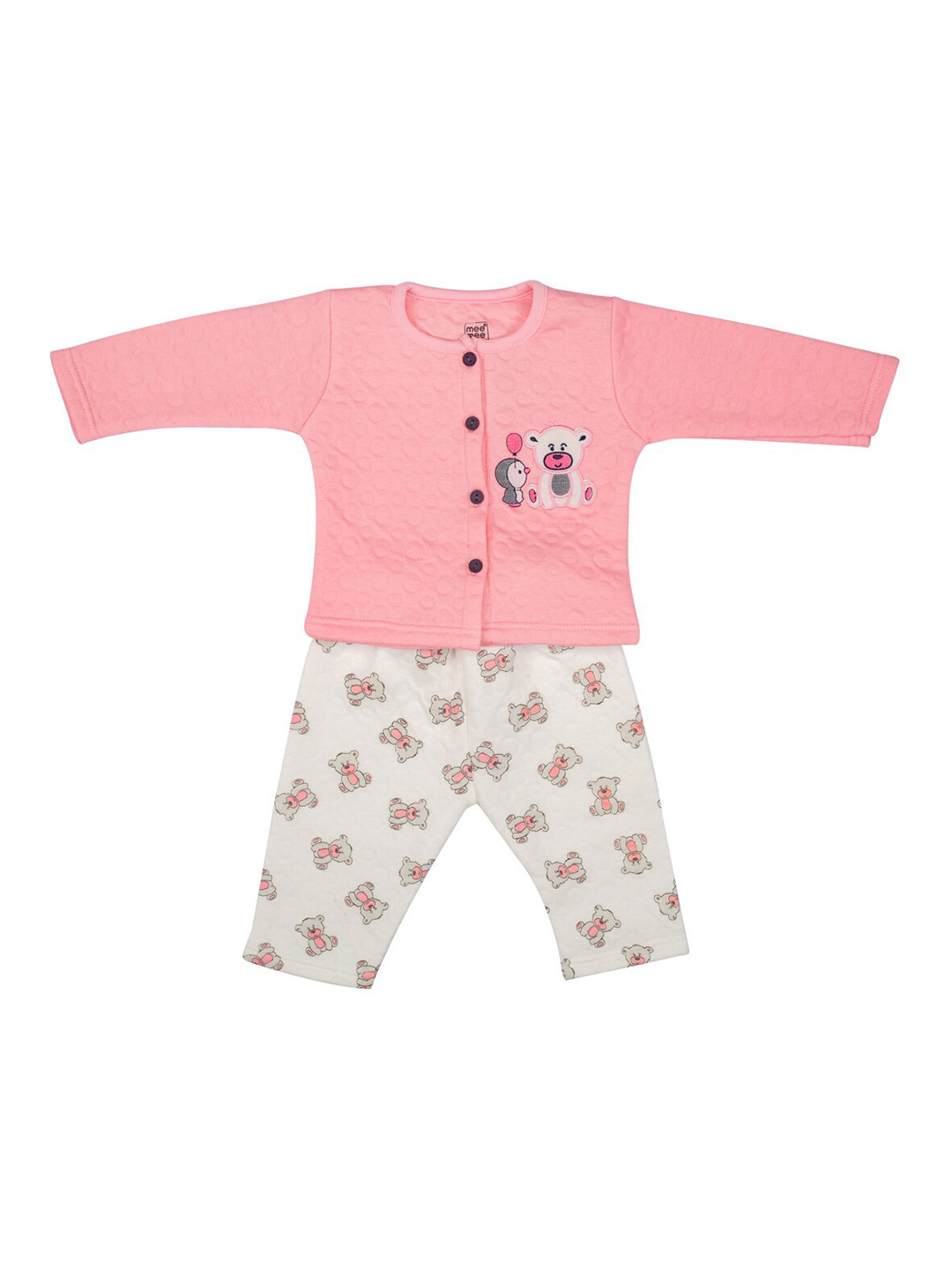 MeeMee Girls Pink & Grey T-shirt with Trousers