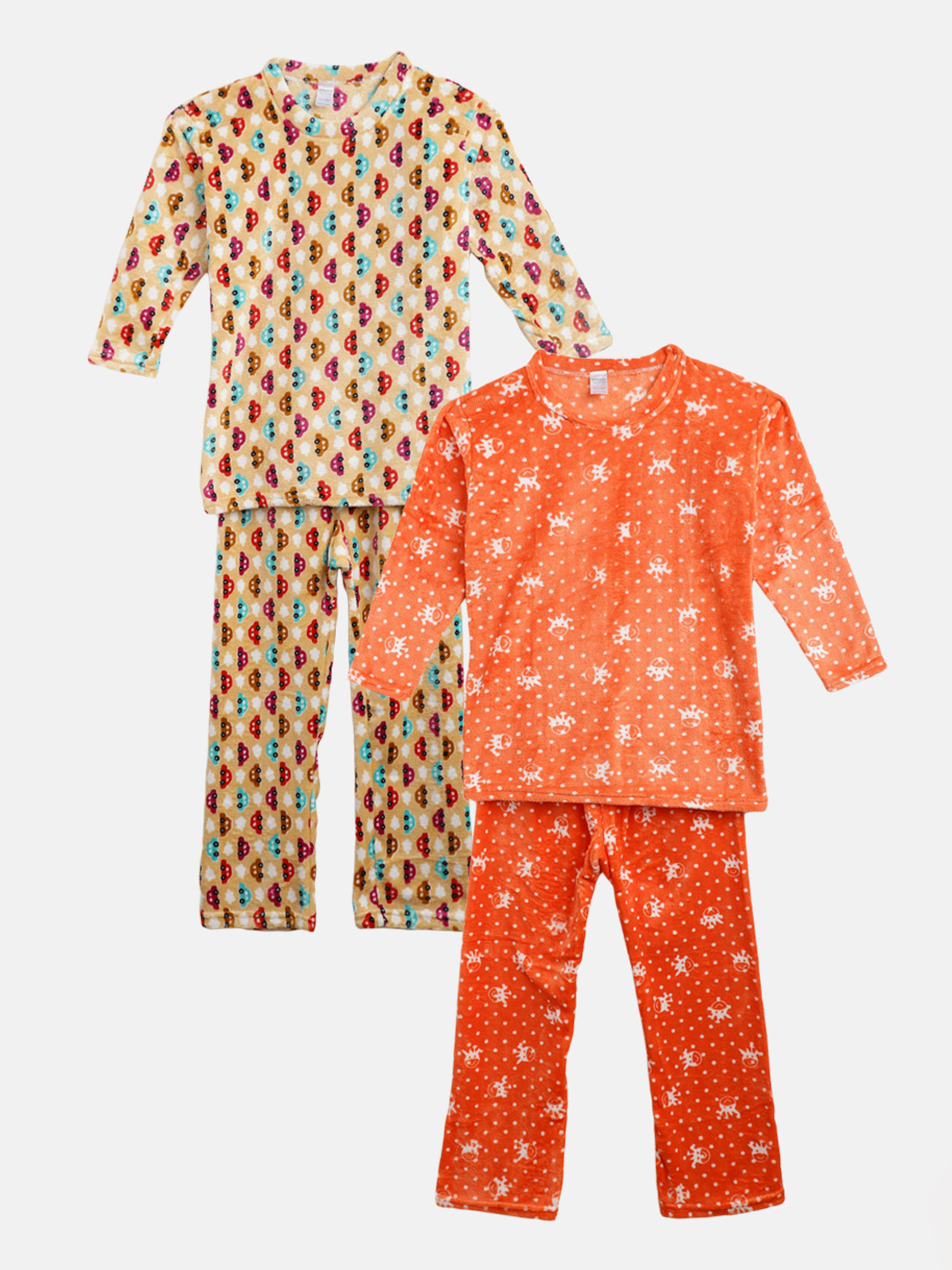 MANZON Kids Pack of 2 Velvet T-shirt with Pyjamas