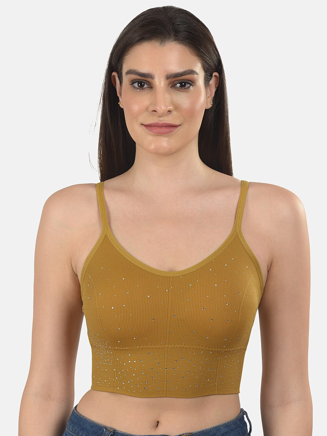 mod & shy Mustard Bralette Bra Lightly Padded