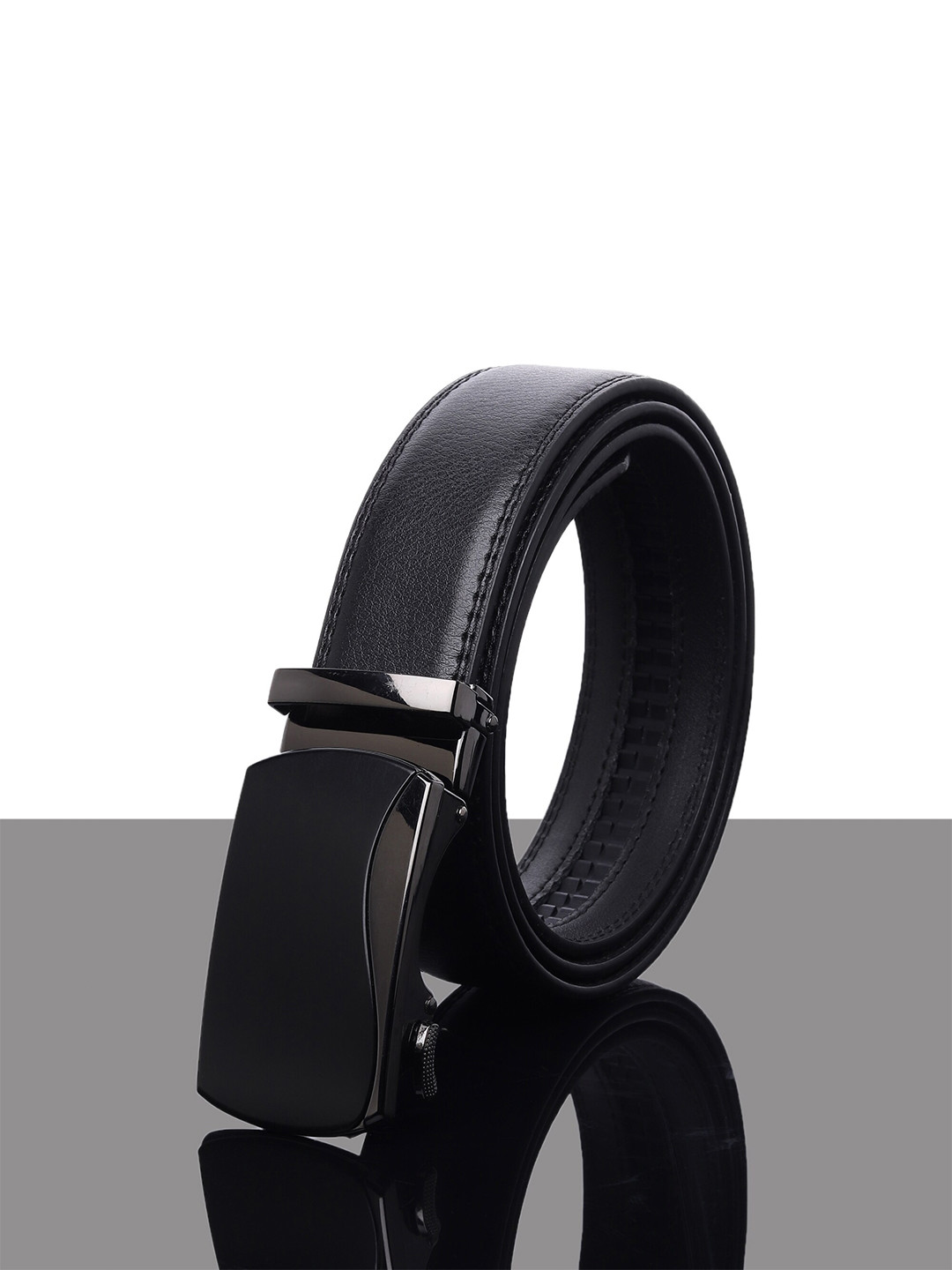 Kastner Men Black Solid Belt With Automatic Buckle