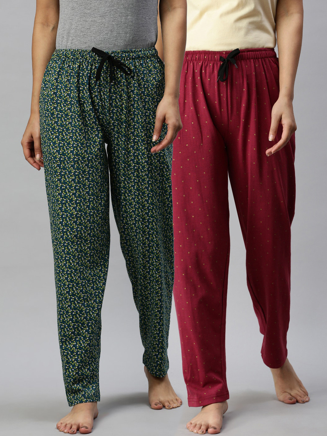 Kryptic Woman Pack of 2 Maroon & Black Lounge Pants