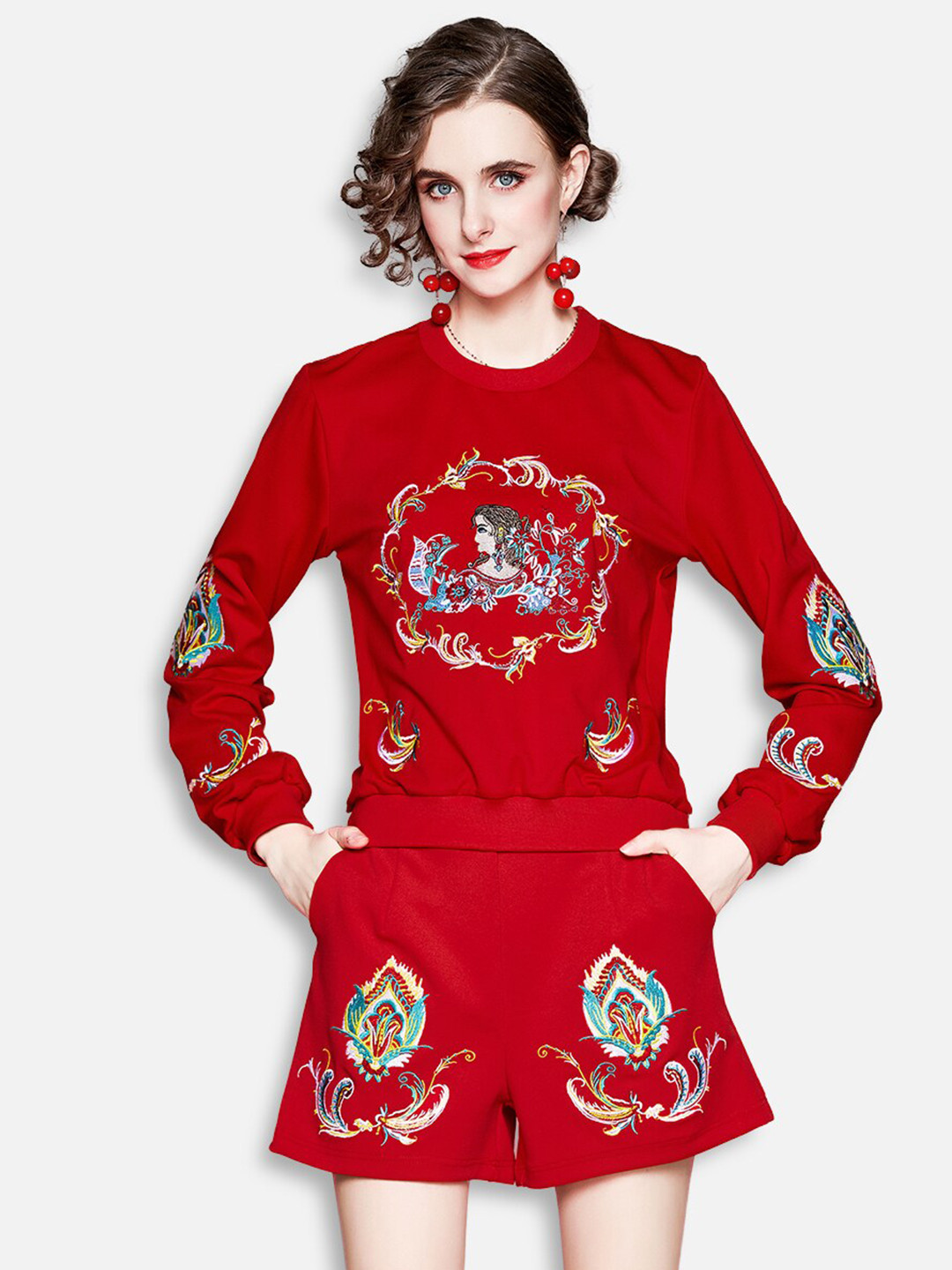 JC Collection Women Red Clothing Set