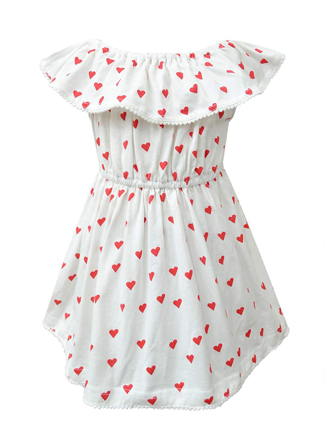 A T U N White & Red  Printed Dress