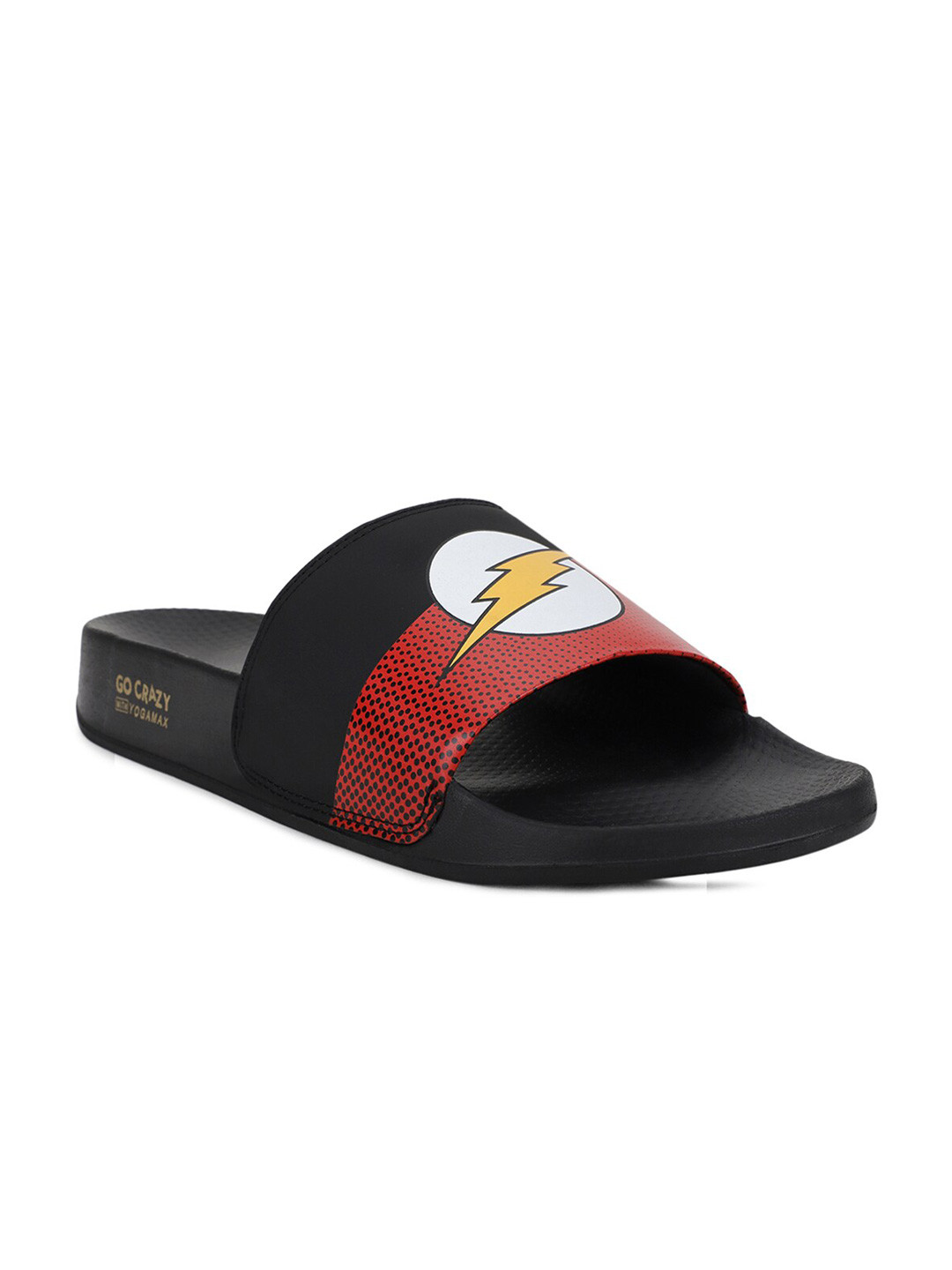 Campus Men Black & Red Flash Printed Slip-Ons