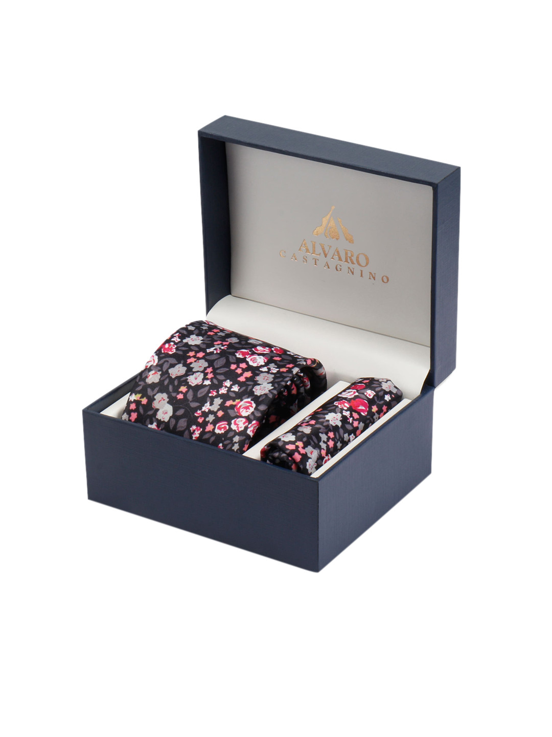 Alvaro Castagnino Men Black & Pink Digital Printed Accessory Gift Set