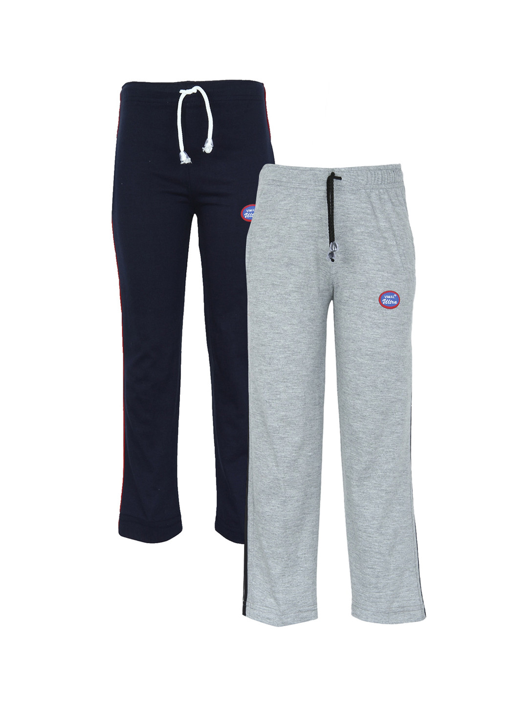 MACK JONNEY Unisex Kids Black & Grey Set Of 2 Cotton Blend Track Pants