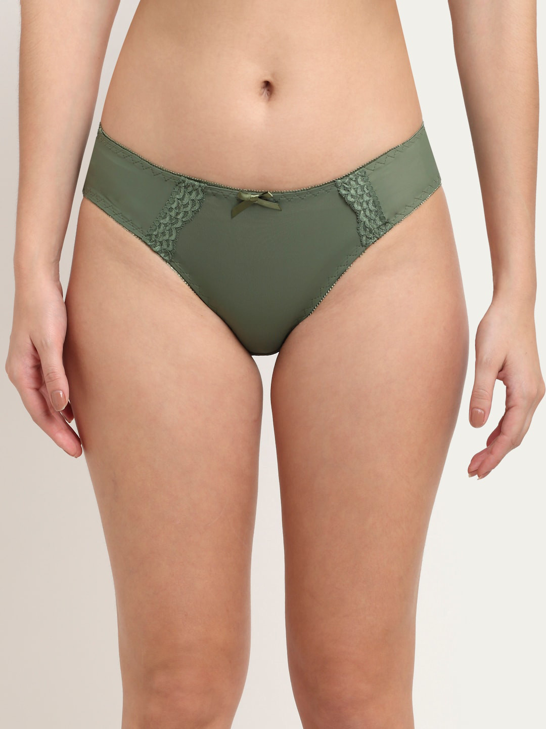 MAKCLAN Women Green Self-Design Bikini Briefs K1403PGS