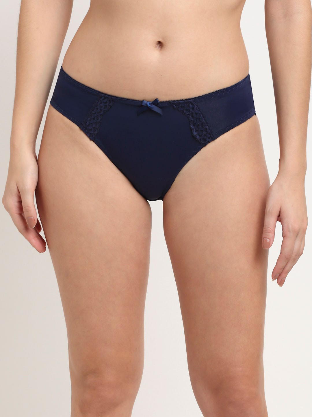 MAKCLAN Navy Blue Solid Microfibre Briefs