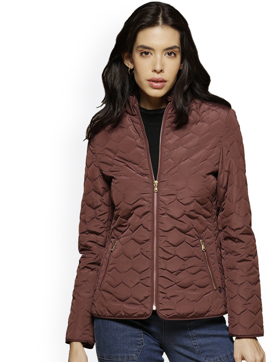 Gipsy Women Burgundy Quilted Jacket