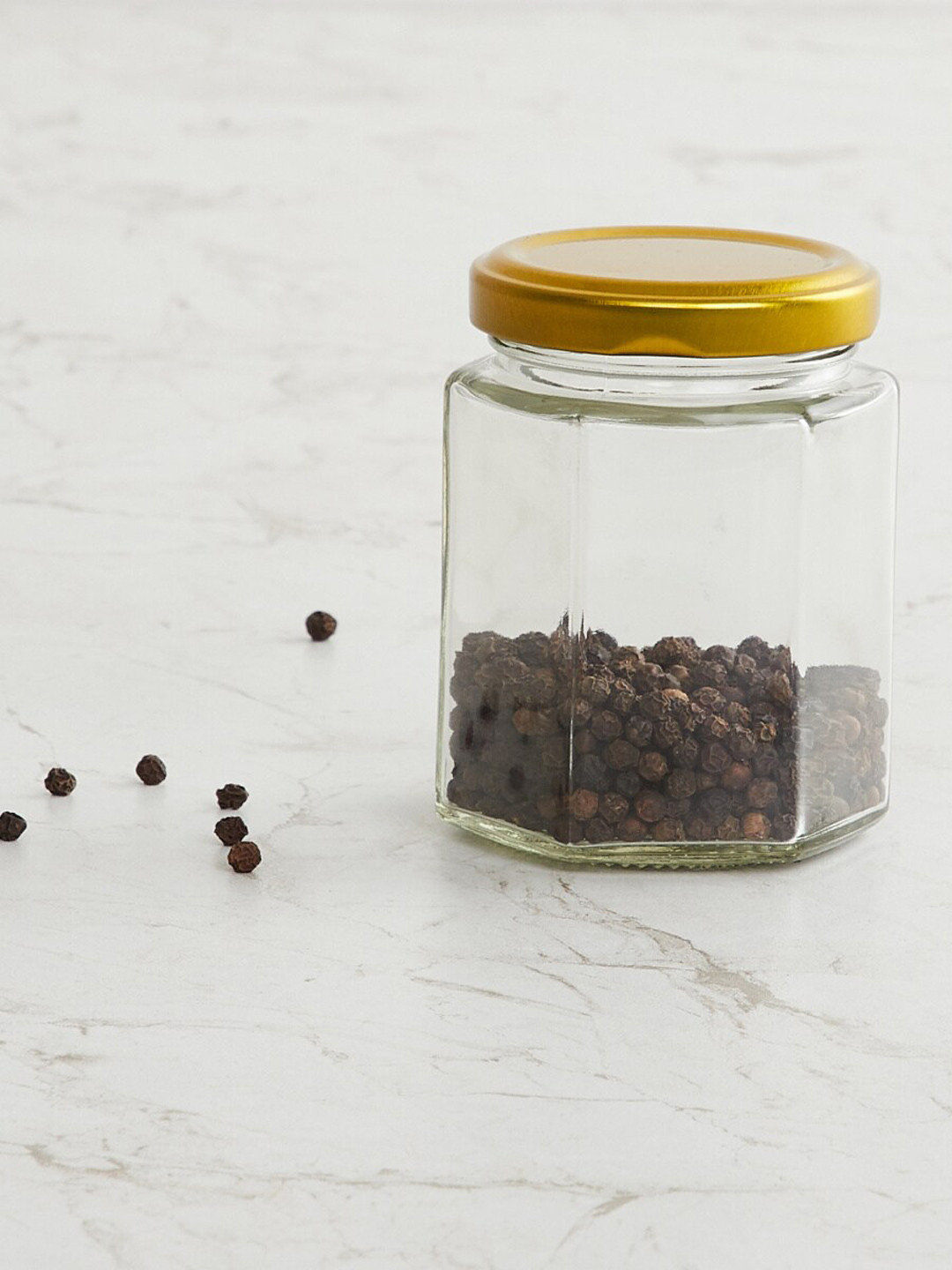 Home Centre Transparent Glass Flip Top Jar