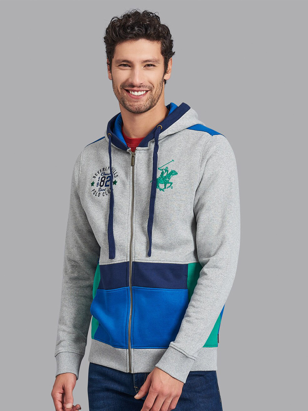 Beverly Hills Polo Club Men Grey Sweatshirt