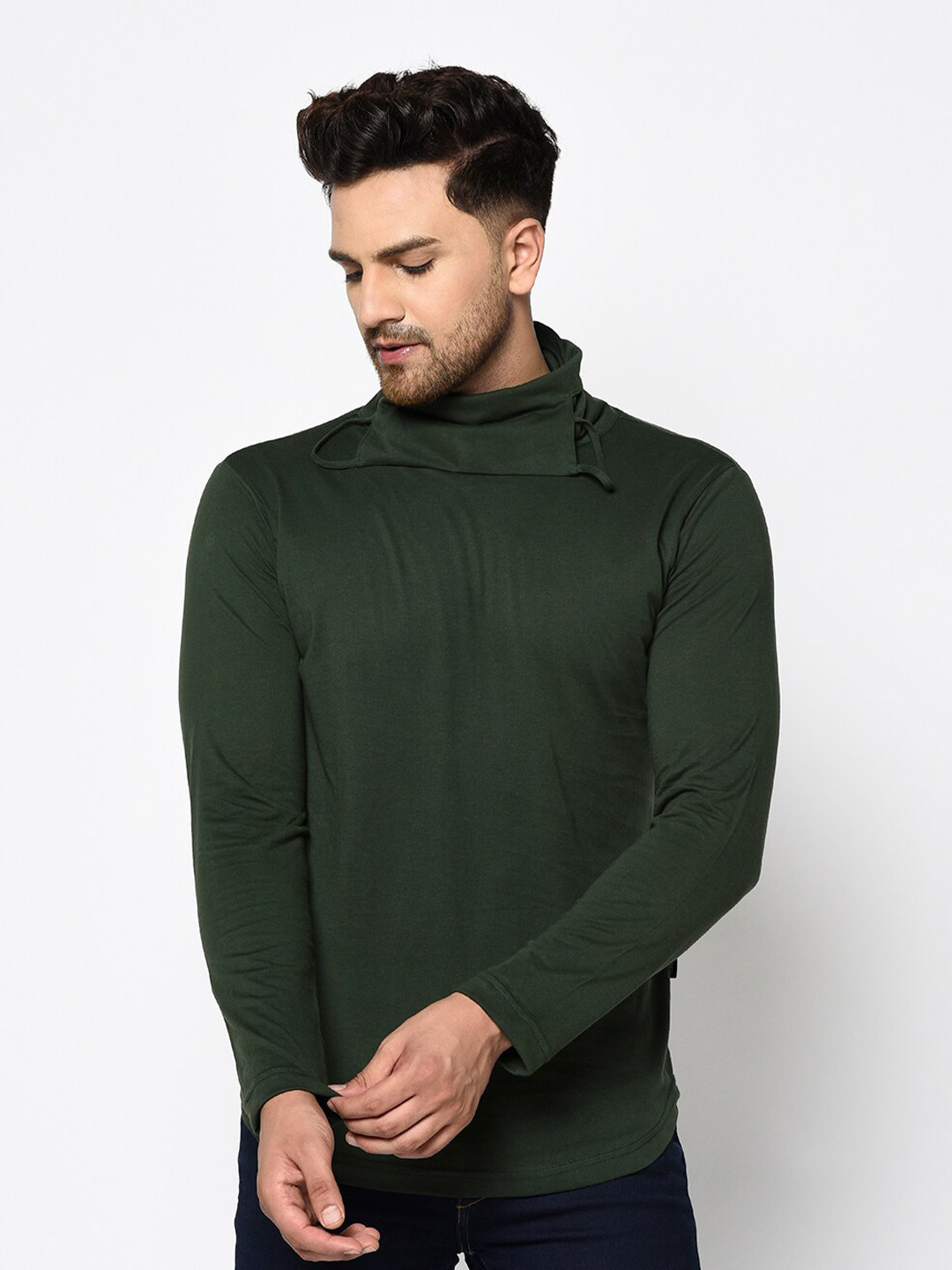 Rigo High Neck Slim Fit Cotton T-shirt