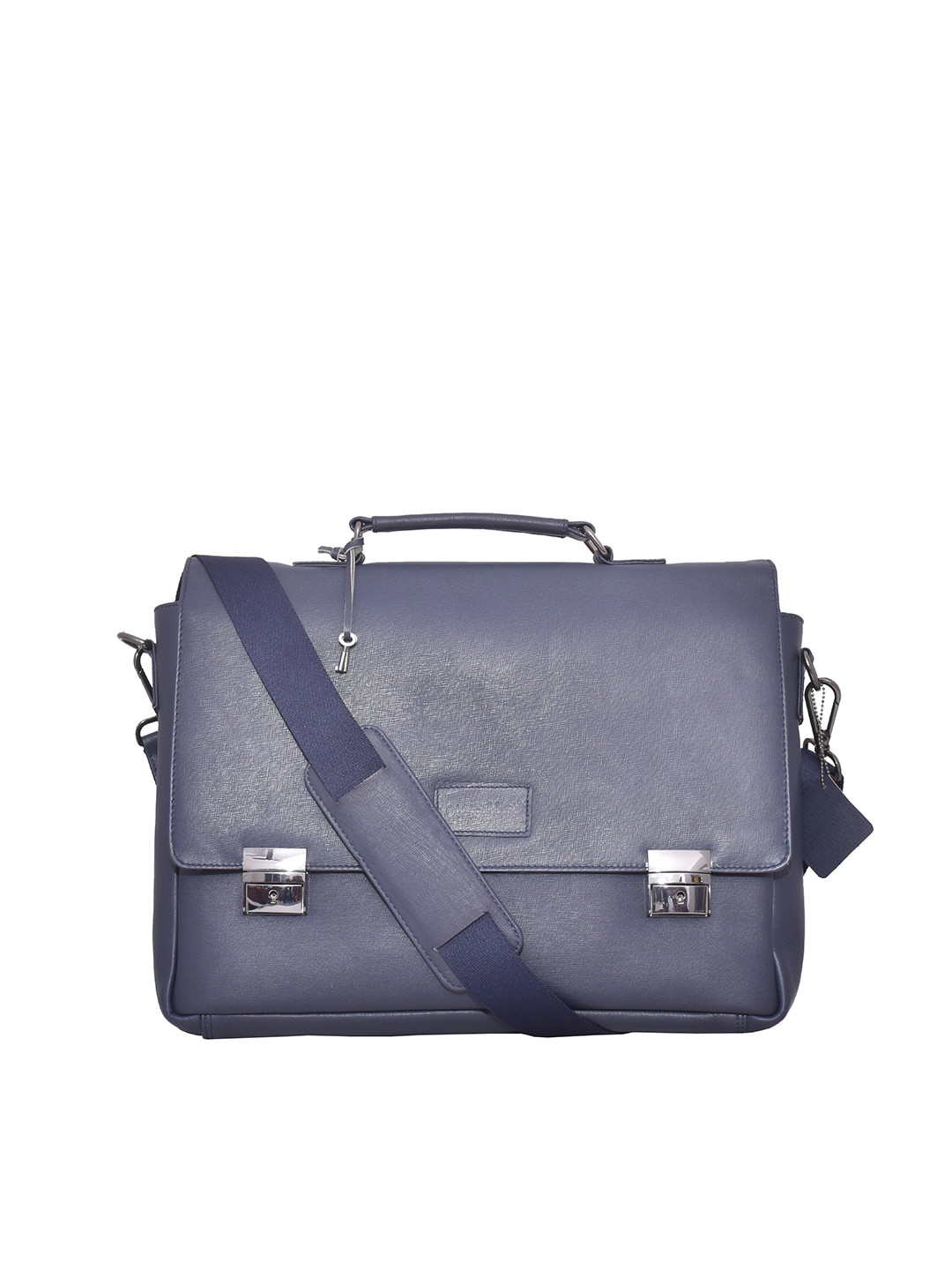 OLIVE MIST Blue Textured Laptop Bag